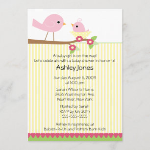 Invitation Maman Bird et baby shower de bébé