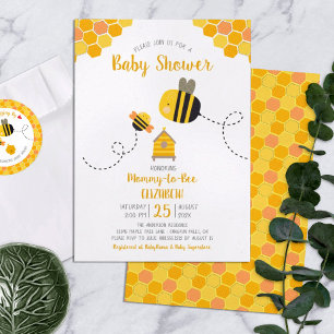 Invitation Maman Chérie Future Abeille Fête de Naissance de B