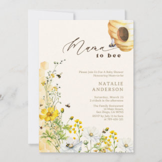 Invitation Maman de Bee Wildflowers Honeycomb Baby Shower