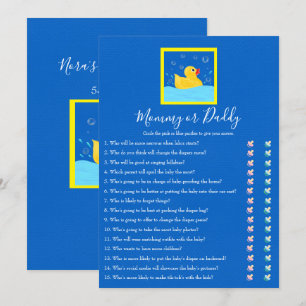 Invitation Maman et papa Rubber Ducky Baby shower Jeu