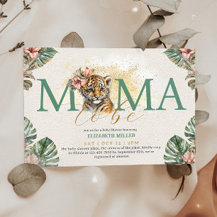Invitation Maman être Tiger Animal Wild Baby Girl Douche