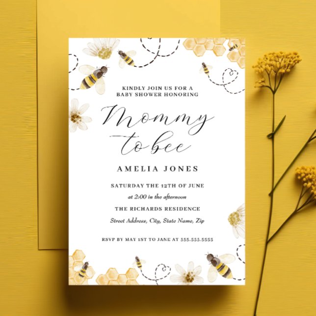 Invitation Maman Jaune À Être Baby shower (Créateur téléchargé)