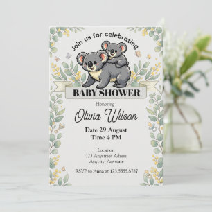 Invitation Maman Koala Adorable et Joey