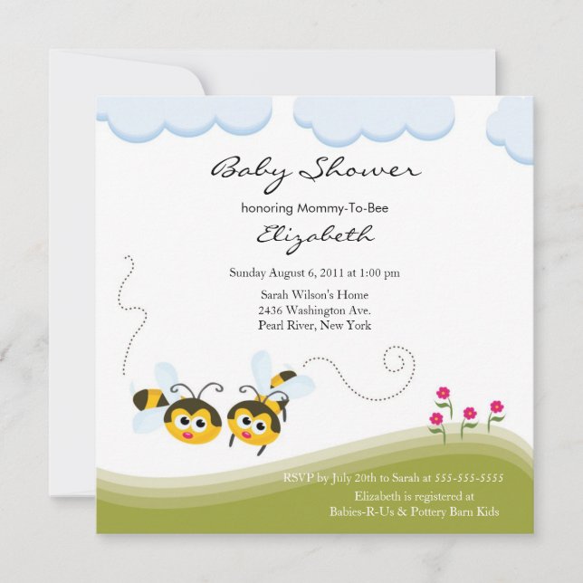 Invitation Maman MIGNONNE à l'invitation de baby shower (Devant)