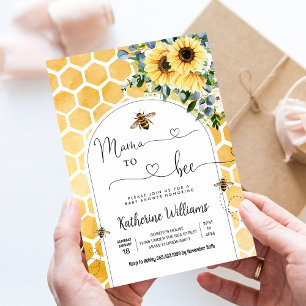Invitation Maman qui va être abeille Fête de bébé abeille mie