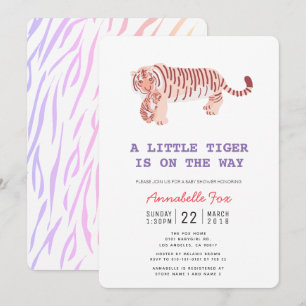 Invitation Maman Tiger & Cub Neon Couleurs Baby shower Invita