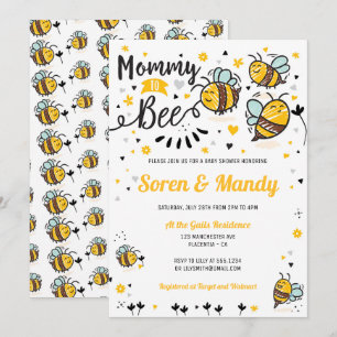 Invitation Maman to Bee Baby shower