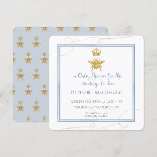 Invitation Maman to Bee Gold Parties scintillant Baby shower 