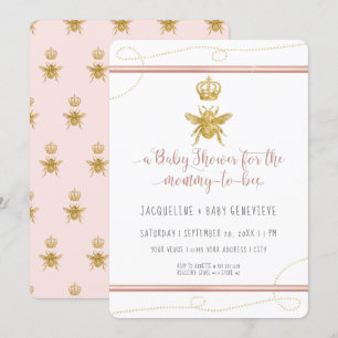 Invitation Maman to Bee Parties scintillant or Baby shower fi