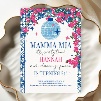 Invitation Mamma Mia Dancing Méditerranéenne Reine Anniversai