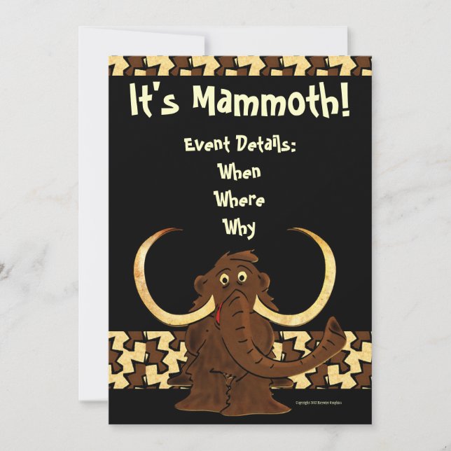 Invitation Mammoth de Wooly (Devant)