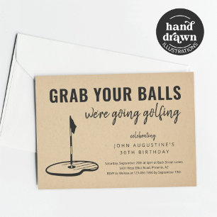 Invitation Man Funny Golf Anniversaire Retraite Bachelor Part