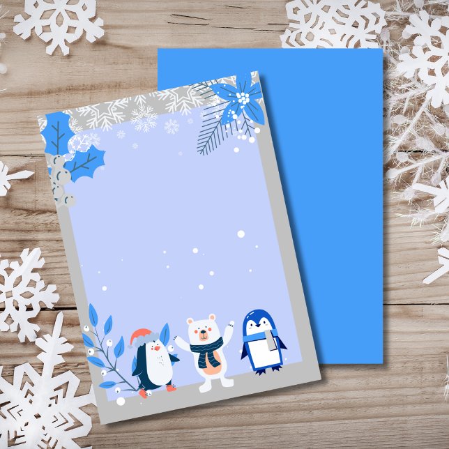 Invitation Manchots flocon de neige vierge Ajoutez votre prop (Créateur téléchargé)