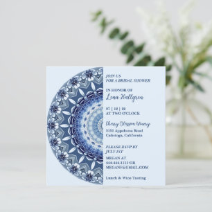 Invitation Mandala aux nuances de bleu