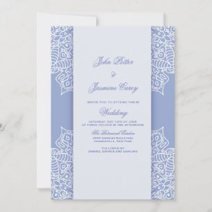 Invitation Mandala bleu et blanc