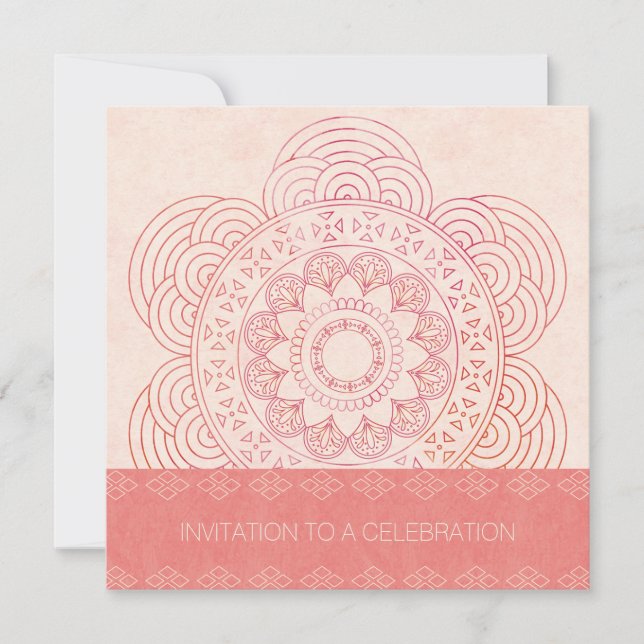 Invitation Mandala Boho Chic 60e anniversaire (Devant)