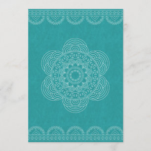 Invitation Mandala Chic Hipster 40e anniversaire Turquoise Gr