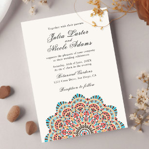 Invitation Mandala de mariage de style motif artistique moder