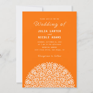 Invitation Mandala de mariage en marbre de pierre de récif de