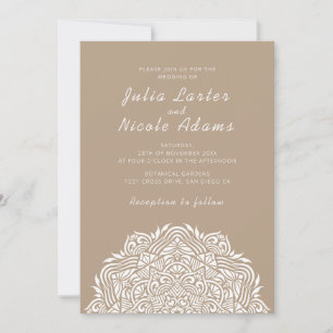 Invitation Mandala de mariage en ordonnée de joyau persan
