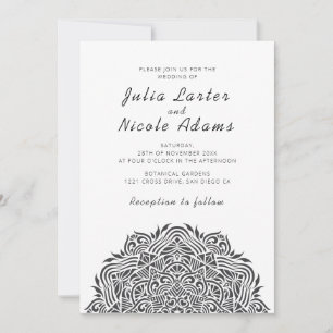 Invitation Mandala de mariage en ordonnée de joyau persan