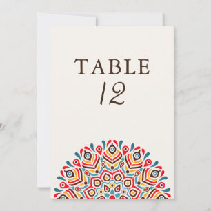 Invitation Mandala de mariage moderne ethnique floral numéro