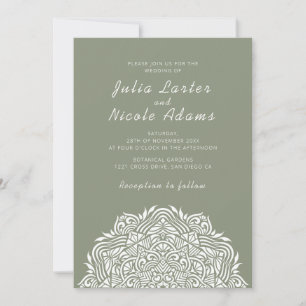 Invitation Mandala de mariage ordonné par l'arche de la perle