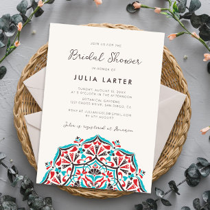 Invitation Mandala de mariage vibrant floral delight