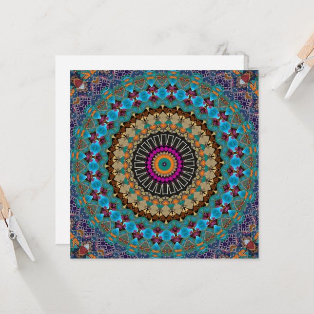 Invitation Mandala Décorative (Devant/Arrière en situation)