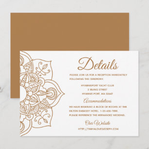 Invitation Mandala Détails du Mariage Boho Brown Indian Moder