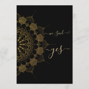 Invitation Mandala Doré Élégant Noir