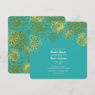 Invitation Mandala Floral Doré pour Mariage et Fiançailles
