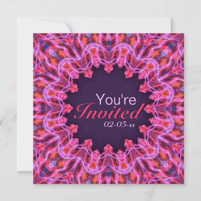 Invitation Mandala rose (Devant)