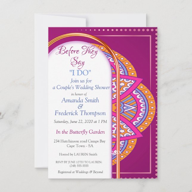Invitation Mandalas dans Mix Cerise rose (Devant)
