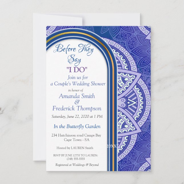 Invitation Mandalas en Mix Blue & Navy arrière - plan (Devant)