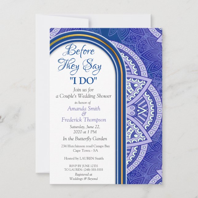 Invitation Mandalas en Mix Blue & Navy arrière - plan (Devant)