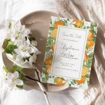Mandarin Orange Watercolor Wedding Enregistrer la 
