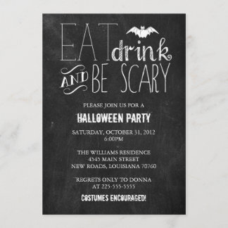 Invitation Mange boire et faire peur| Tableau de bord