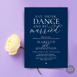 Invitation Manger, Boire, Danser, Être Marié, Mariage en Elop