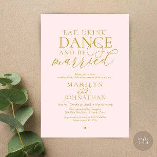 Invitation Manger, Boire, Danser, Être Marié, Mariage en Elop