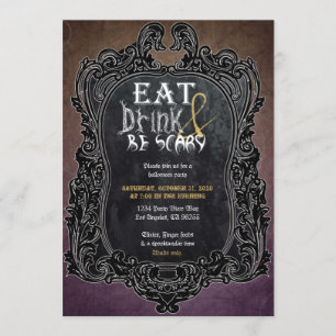 Invitation Manger Boire et être effrayant Soirée Halloween Vi