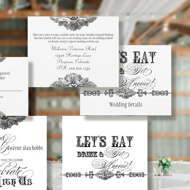 Invitation Manger, boire et se marier Détails du Mariage offi (Créateur téléchargé)