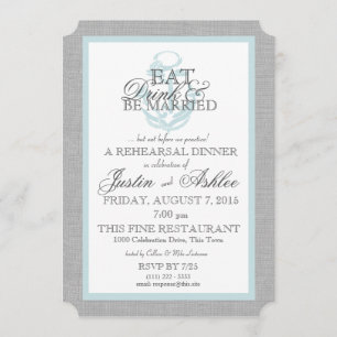 Invitation Manger Boire Nautique Ancre Mariage Répétition