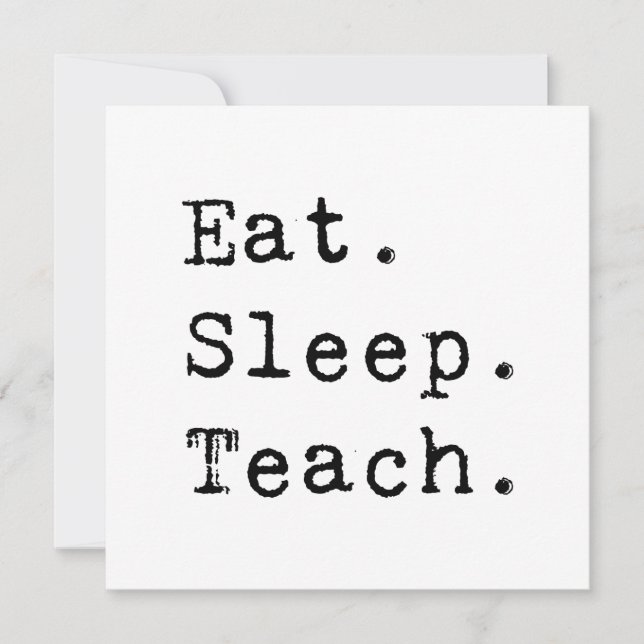 Invitation Manger. Dormir. Enseigner. (Devant)