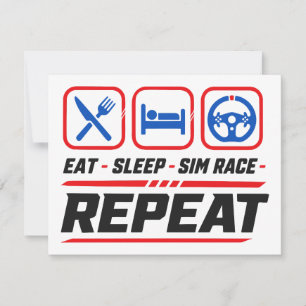 Invitation Manger dormir sim course répéter pour les fans de