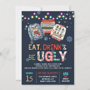 Invitation Mangez Boire et être moche fête de Noël