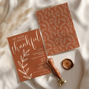 Invitation Mangez Boire et être Thanksgiving Dîner