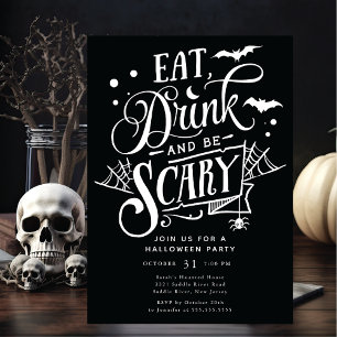 Invitation Mangez Boire Et Soyez Effrayant Halloween