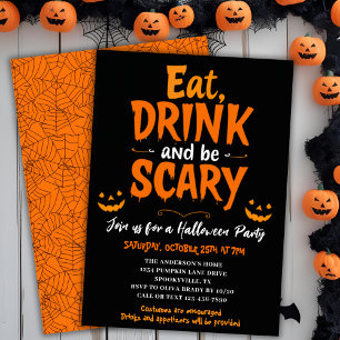 Invitation Mangez Boire & Soyez Effrayant Festive Halloween P