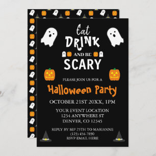 Invitation Mangez, buvez et soyez effrayant Halloween